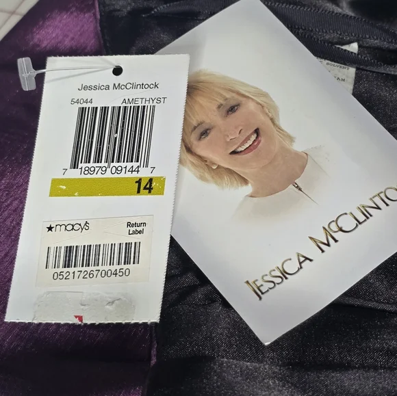 Jessica McClintock Purple Ruched Strapless Bodycon Dress - Picture 9 of 12